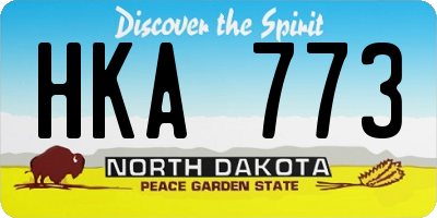 ND license plate HKA773