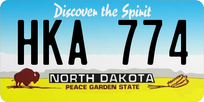ND license plate HKA774