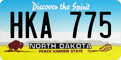 ND license plate HKA775