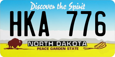 ND license plate HKA776
