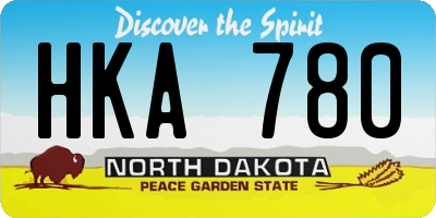 ND license plate HKA780