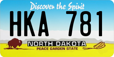ND license plate HKA781