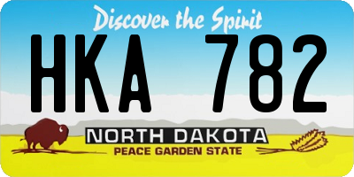 ND license plate HKA782