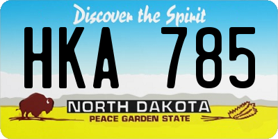 ND license plate HKA785