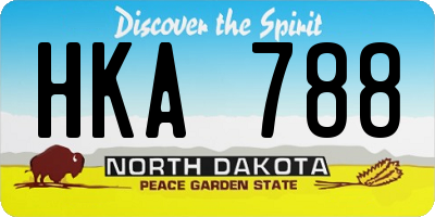 ND license plate HKA788