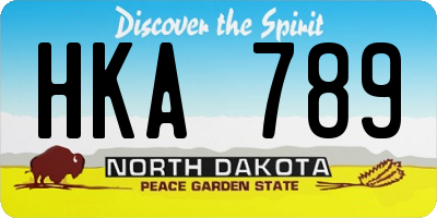 ND license plate HKA789