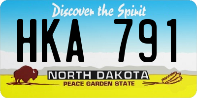 ND license plate HKA791