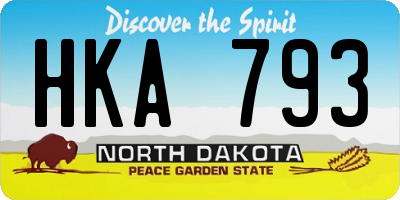 ND license plate HKA793