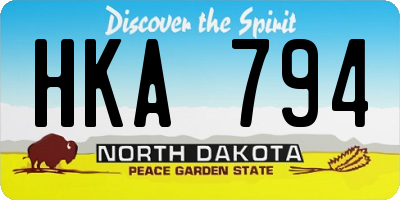 ND license plate HKA794