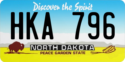 ND license plate HKA796