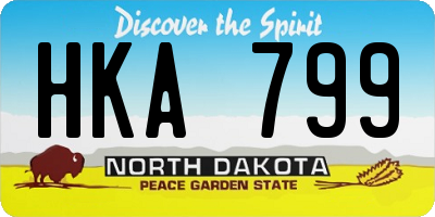 ND license plate HKA799