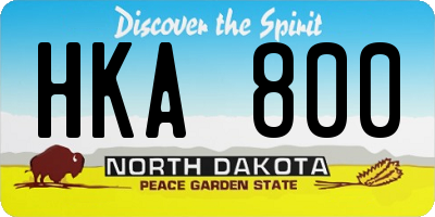 ND license plate HKA800