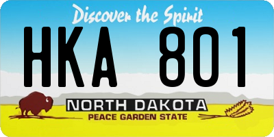 ND license plate HKA801