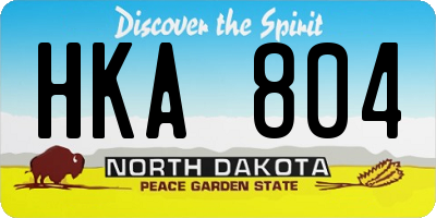 ND license plate HKA804