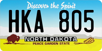 ND license plate HKA805