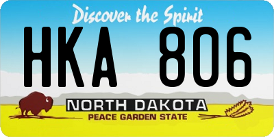 ND license plate HKA806