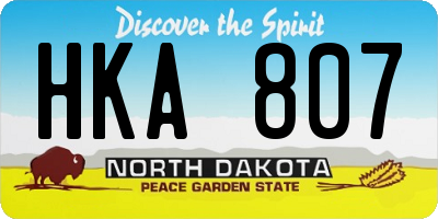 ND license plate HKA807