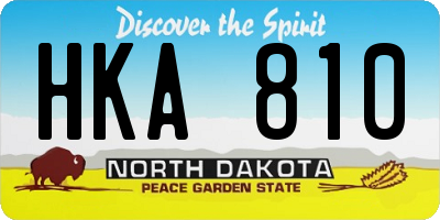 ND license plate HKA810