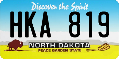 ND license plate HKA819