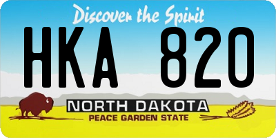 ND license plate HKA820