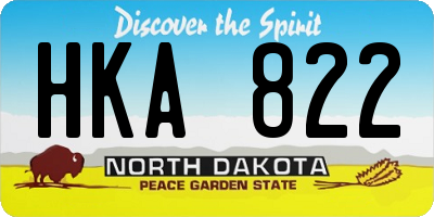 ND license plate HKA822