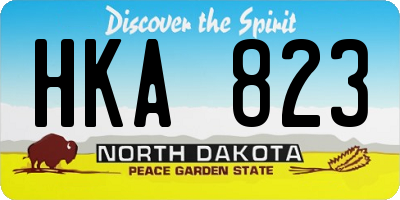 ND license plate HKA823