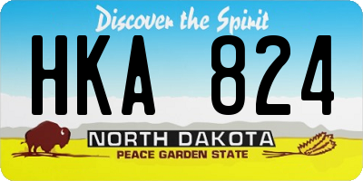 ND license plate HKA824