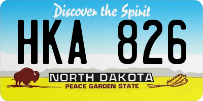 ND license plate HKA826