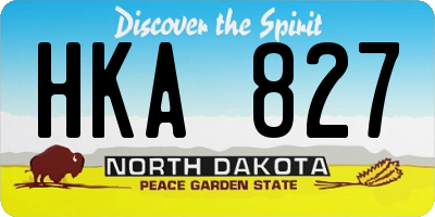 ND license plate HKA827
