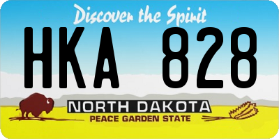 ND license plate HKA828