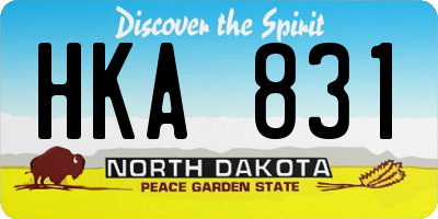ND license plate HKA831