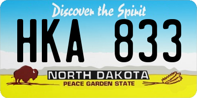 ND license plate HKA833