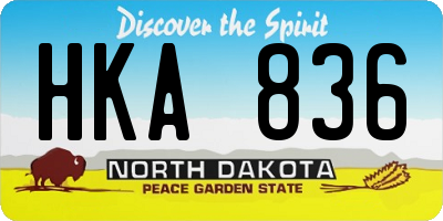 ND license plate HKA836