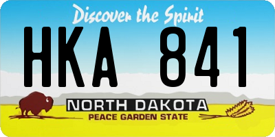 ND license plate HKA841