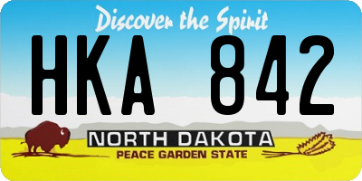 ND license plate HKA842