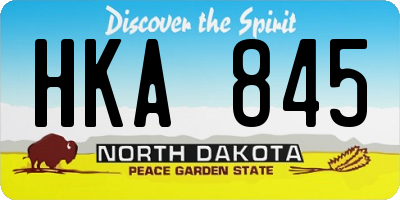 ND license plate HKA845