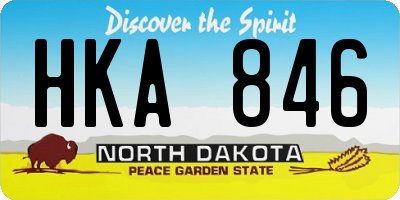 ND license plate HKA846