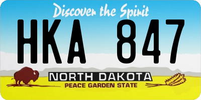 ND license plate HKA847