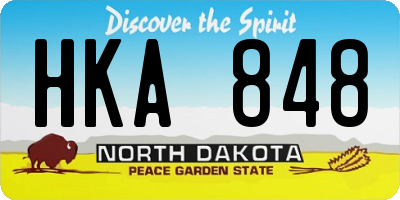ND license plate HKA848
