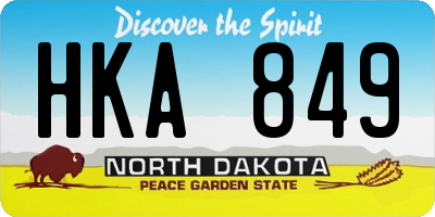 ND license plate HKA849