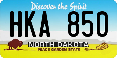 ND license plate HKA850