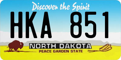 ND license plate HKA851