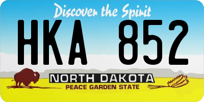 ND license plate HKA852