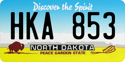 ND license plate HKA853