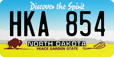 ND license plate HKA854