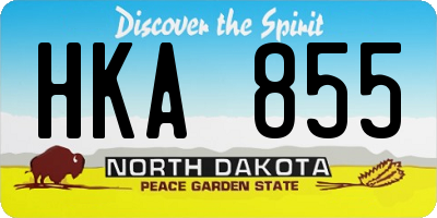 ND license plate HKA855