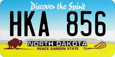 ND license plate HKA856