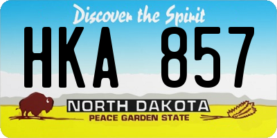 ND license plate HKA857