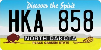 ND license plate HKA858