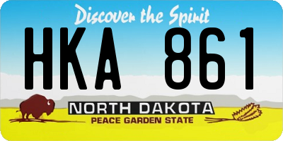 ND license plate HKA861